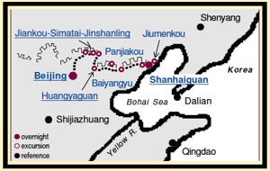 Great Wall Trekking Tour Map