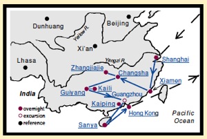 China Tour Map from Access China Tours 2010