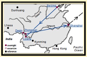 Access China Tours Shangri-La Tour Map
