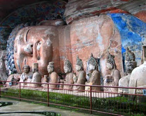 Laying Buddha with other Buddhist Carvings on North and Baoding Hill