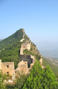 Great Wall of China with watch towers