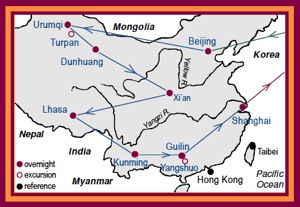 Access China Tours Middle Kingdom China Tour with stops in Beijing, Urumqi, Turpan, Dunhuang, Xian, Lhasa, Kunming, Guiling, Yangshuo and Shanghai