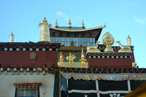 Songzanlin Tibetan monastery at dusk