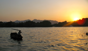 Hangzhou River at Sunset, China