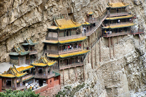 Hanging Temple built on side of sheer cliff, China